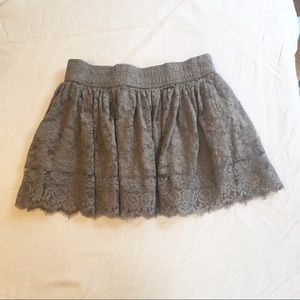 Abercrombie and Fitch Gray Lace Miniskirt